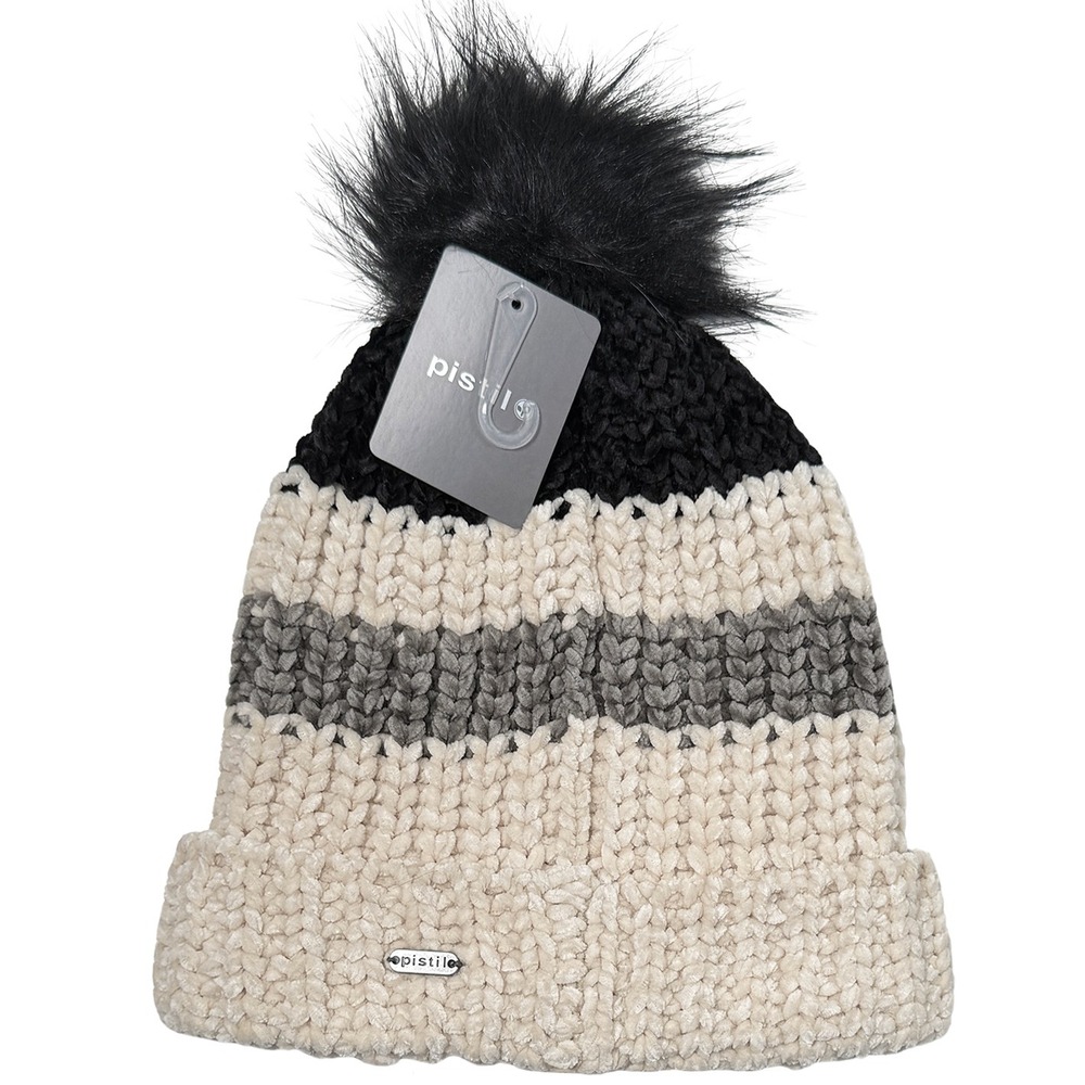 Pistil Zeta Beanie - NWT Womens One Size Ivory / Grey / Black - #45826-M8